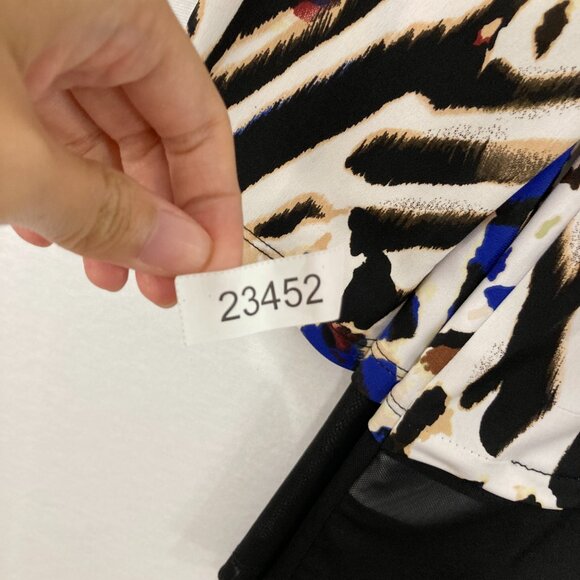 Jess & Jane Large Multi Abstract Open Front Stretch Knit Artsy Duster Jacket - Picture 10 of 10